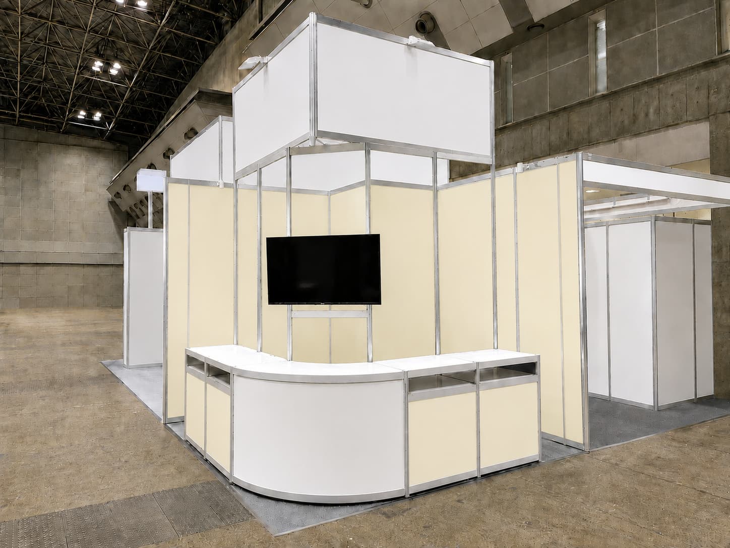 展示会ブースの施工例（ベージュ）
