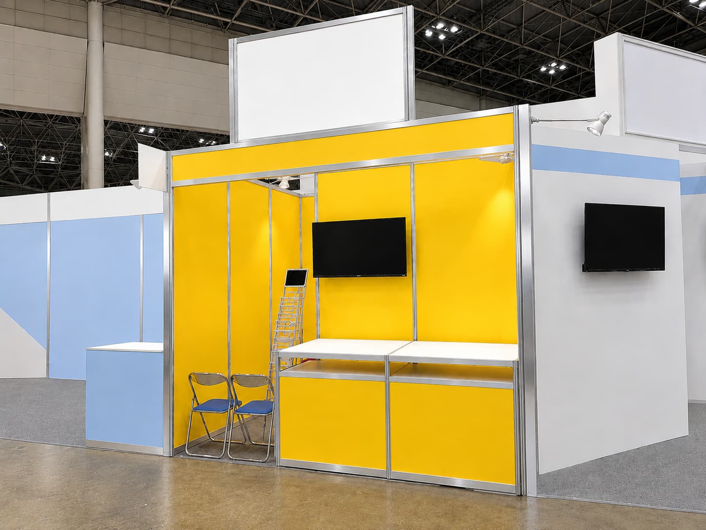 展示会ブースの施工例（イエロー）